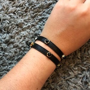 Henri Bender black and gold wrap Bracelet